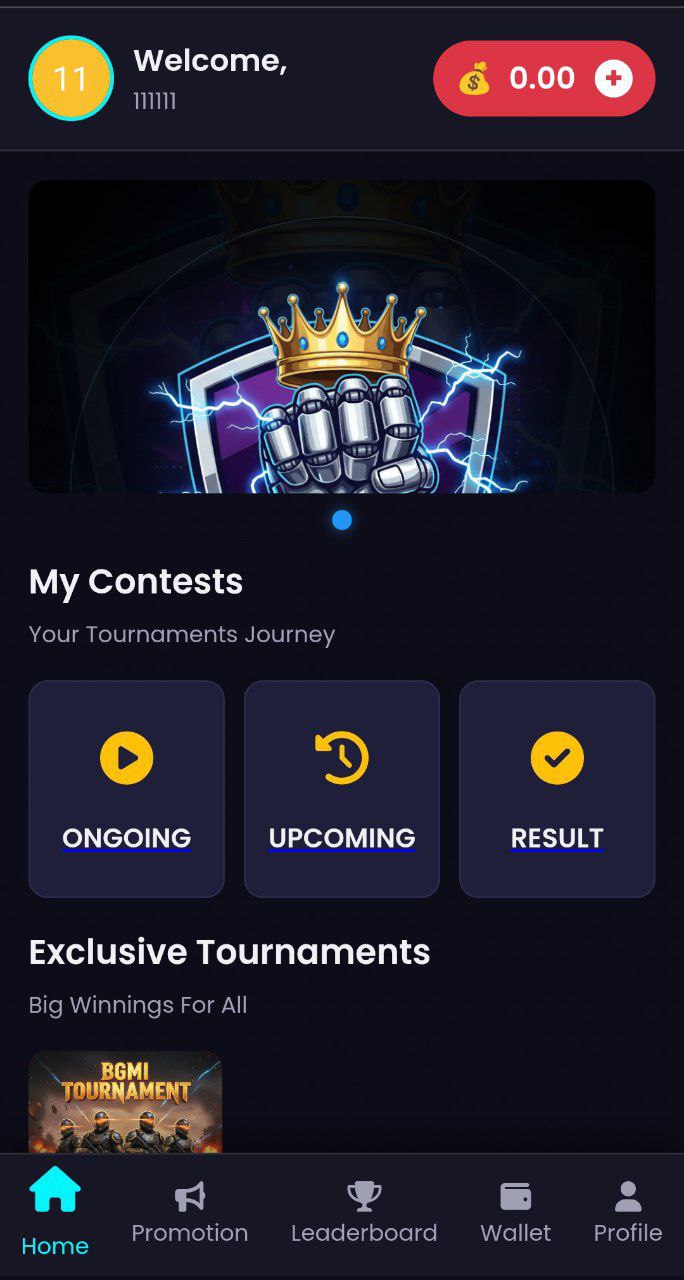 ClutchLord App Home Screen